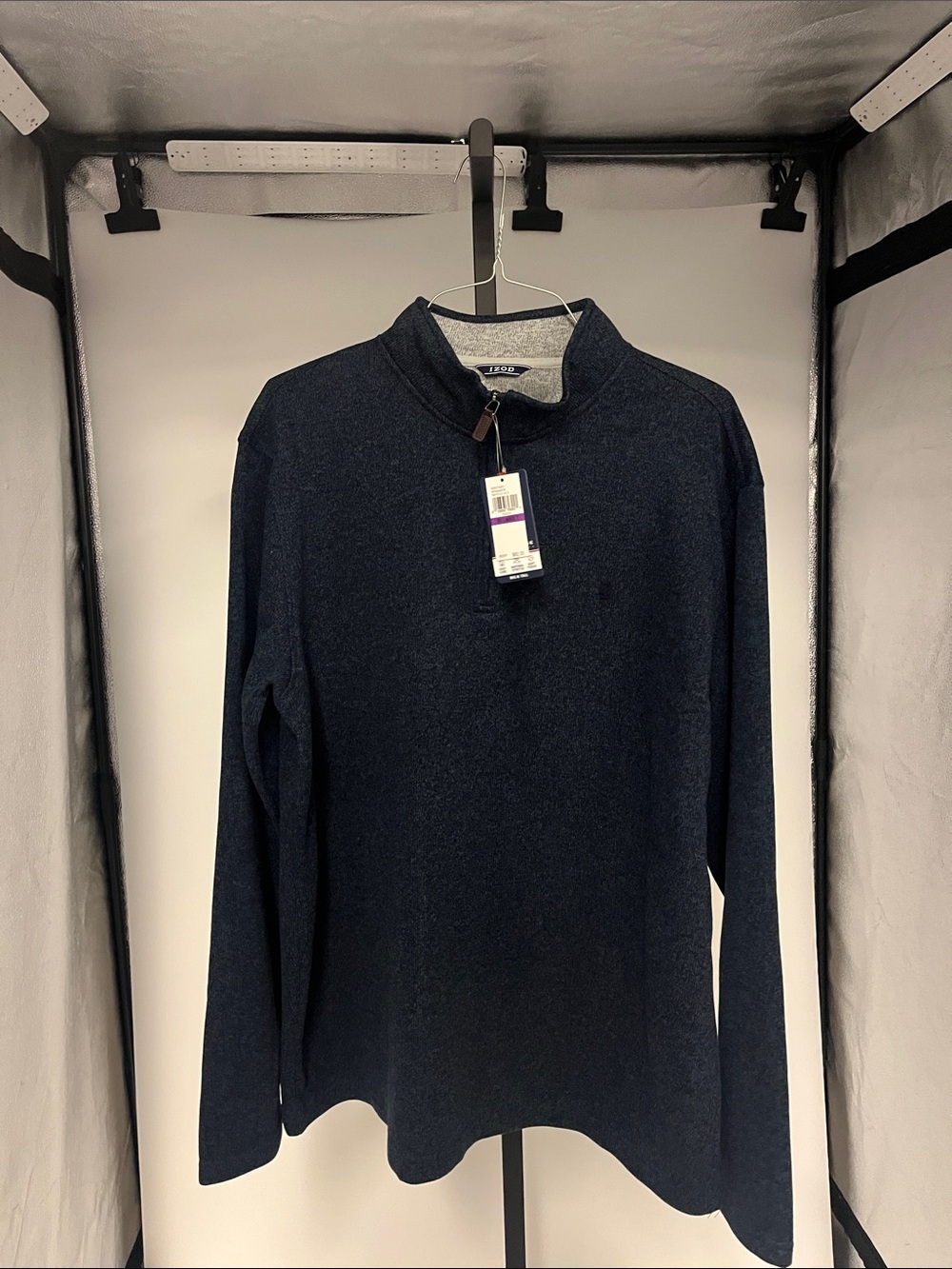 Izod Dark Heather Navy Half-Zip Pullover